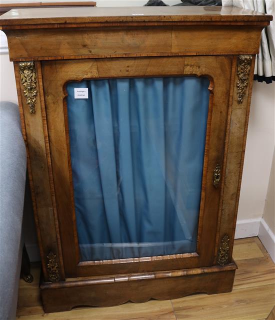 A Victorian walnut pier cabinet, H.107cm